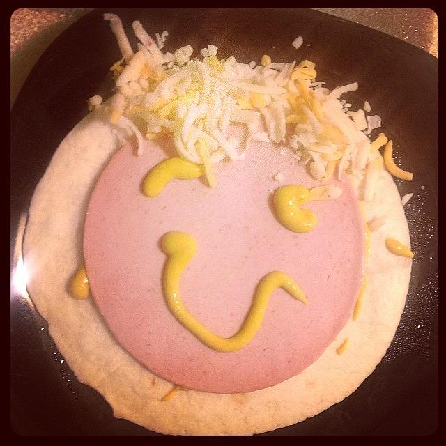 Smiles Photograph - Happy #bologna Wrap Sammich After Work by Katrina A
