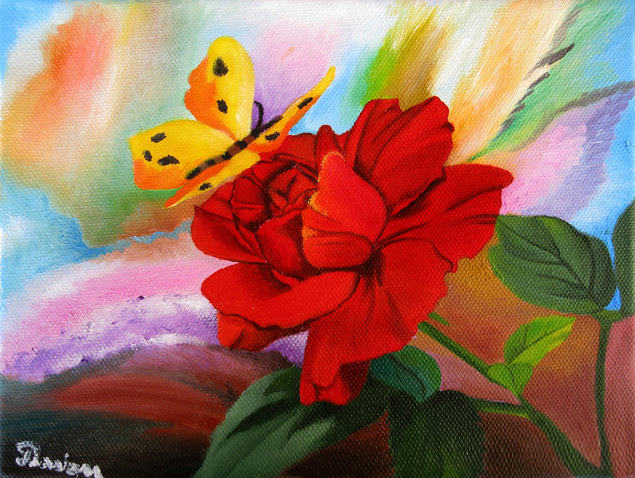 Butterfly Painting - Happy butterfly  by Florina Petre