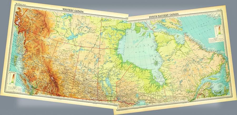 HAPPY CANADA DAY  Map of Canada 1922 Painting by MotionAge Designs
