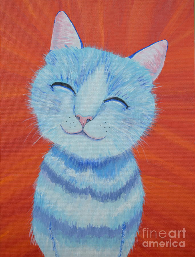 Happy Cat Painting by Mary Scott