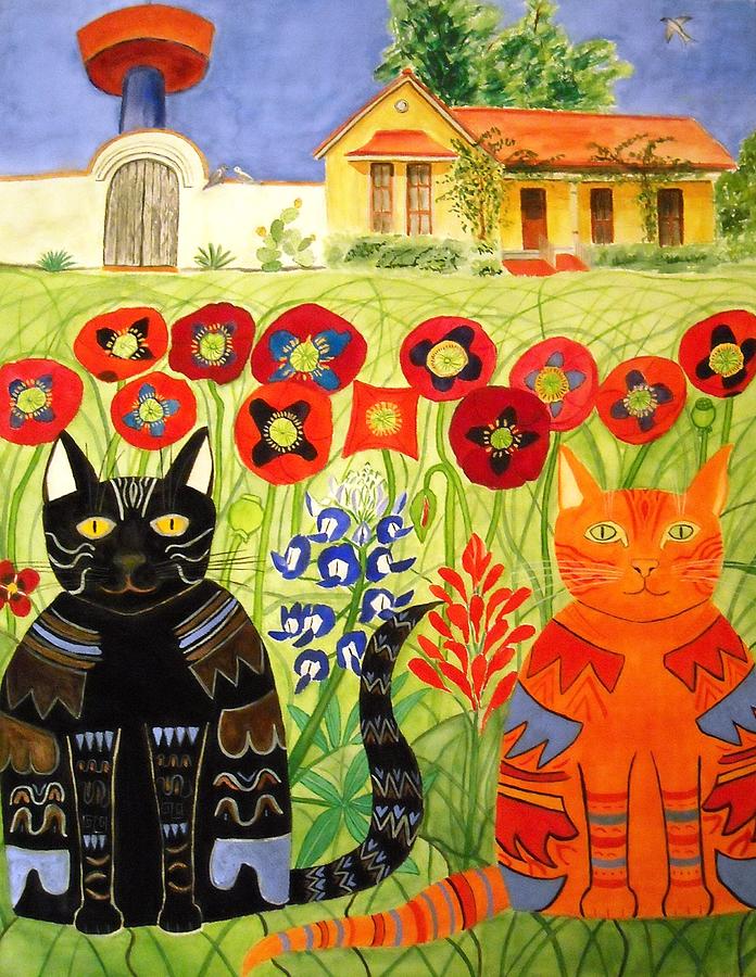 Happy Cats Painting by Vera Smith