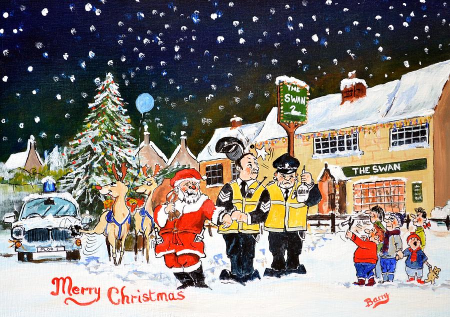 Happy Christmas Painting by Barry BLAKE