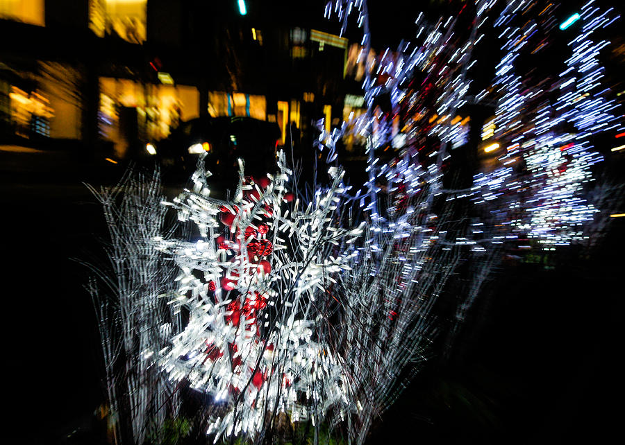 Happy Christmas Burst - Abstract Christmas Lights Series Photograph by Georgia Mizuleva