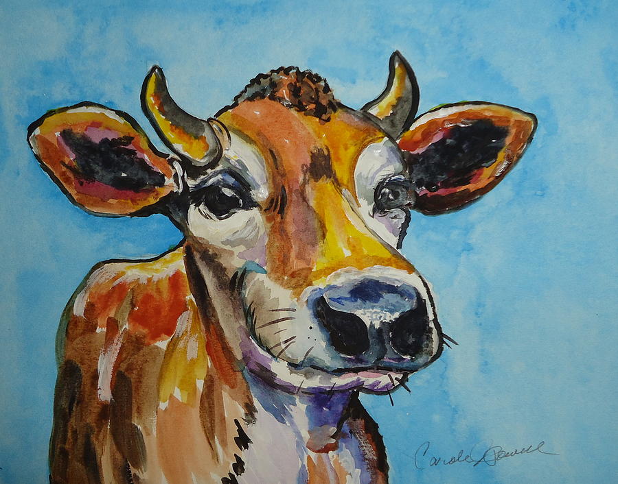 Happy Cow Painting by Carole Powell