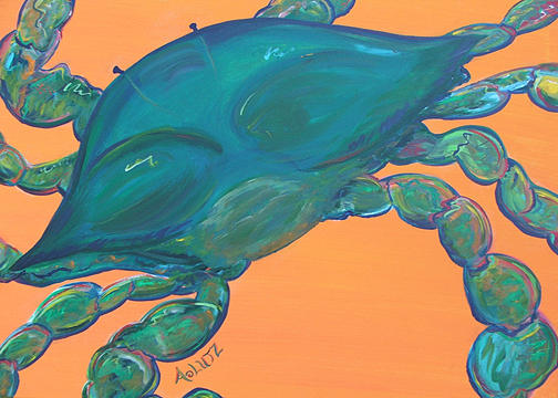 Happy Crabby Painting by Ann Lutz - Fine Art America