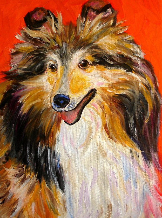 Happy Dog  --  Sheltie Painting by Mary Jo Zorad