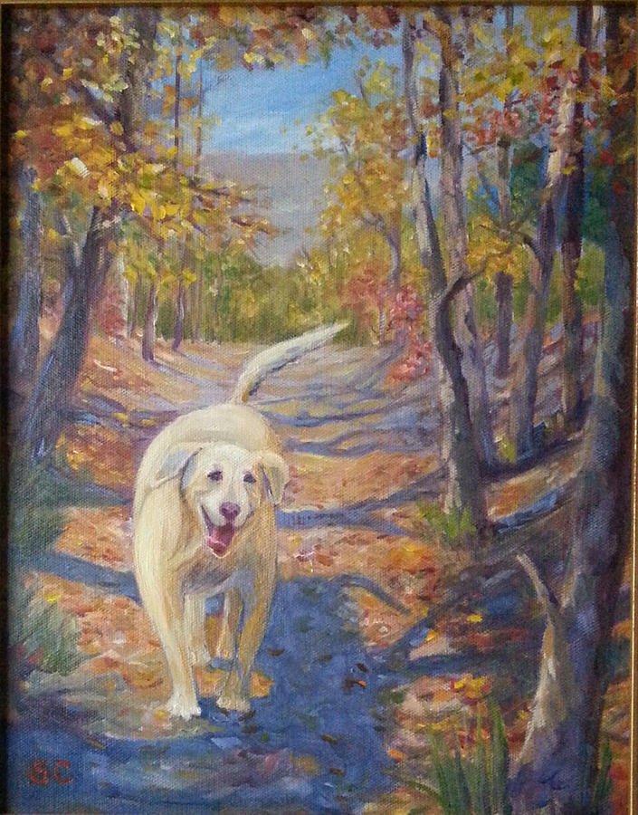 Happy Dog Painting by Sharon Casavant