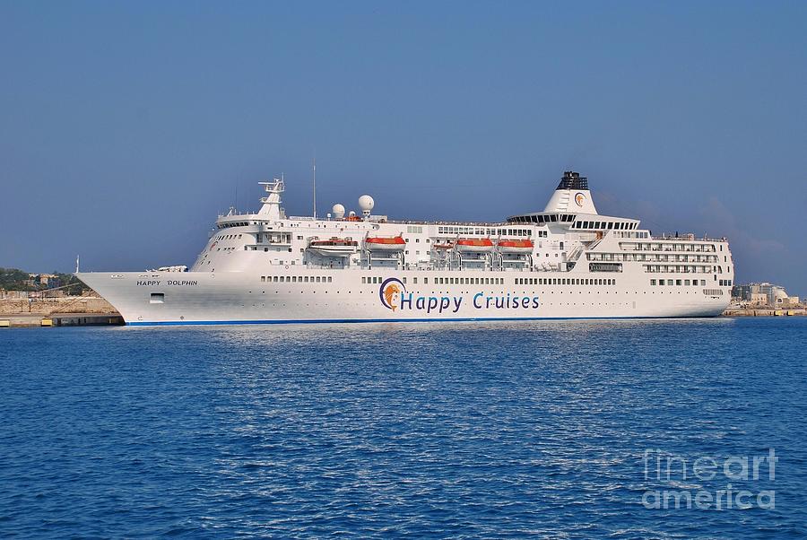 Happy Dolphin cruise ship Rhodes Photograph by David Fowler