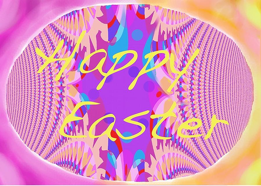 Easter Digital Art - Happy Easter A by Mary Armstrong