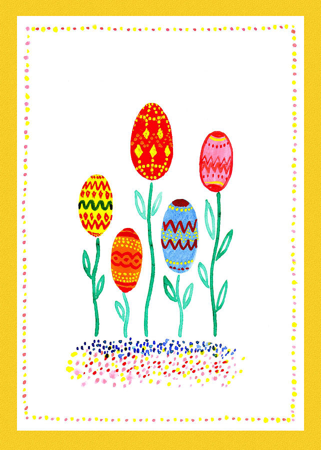 Happy Easter Eggs Painting by Irina Sztukowski