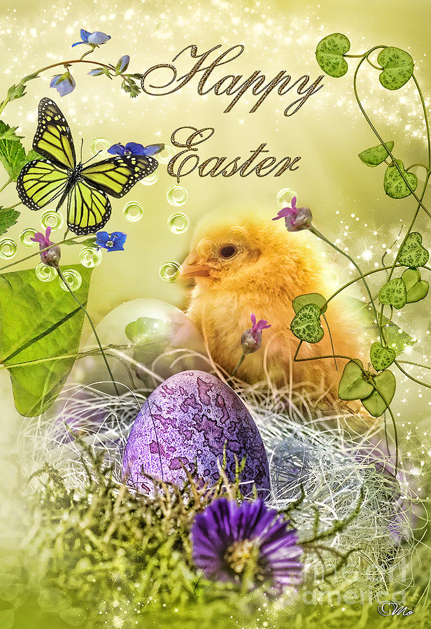 Easter Digital Art - Happy Easter by Mo T