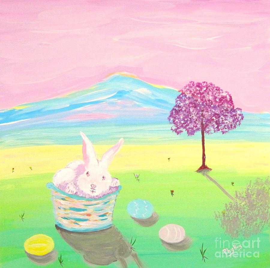 Happy Easter Painting by Phyllis Kaltenbach