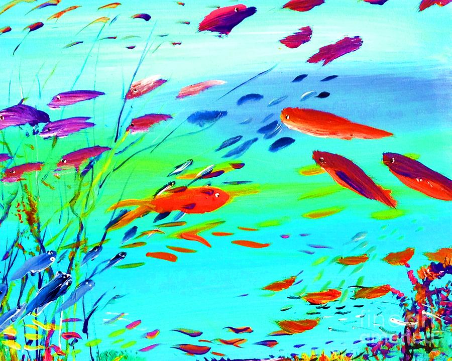 Happy Fish Day Painting by James and Donna Daugherty