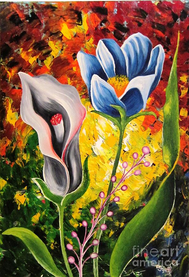 Happy Flowers Painting by Aparna Warade