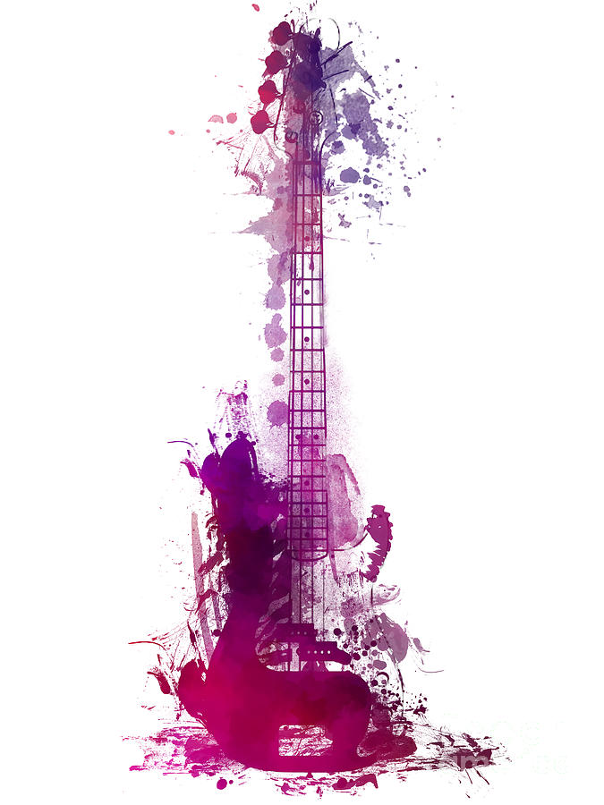 Guitar Digital Art - Happy Guitar Instrument by Justyna Jaszke JBJart Guitar Digital Art - Happy Guitar Instrument by Justyna Jaszke JBJart