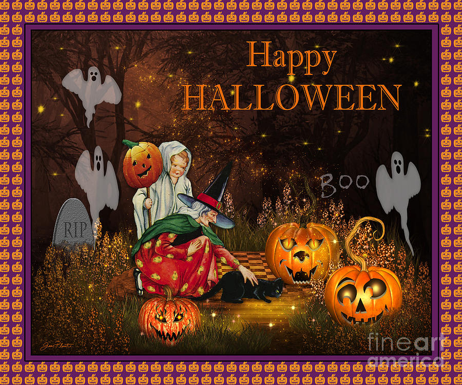 Happy Halloween-Boo Digital Art by Jean Plout