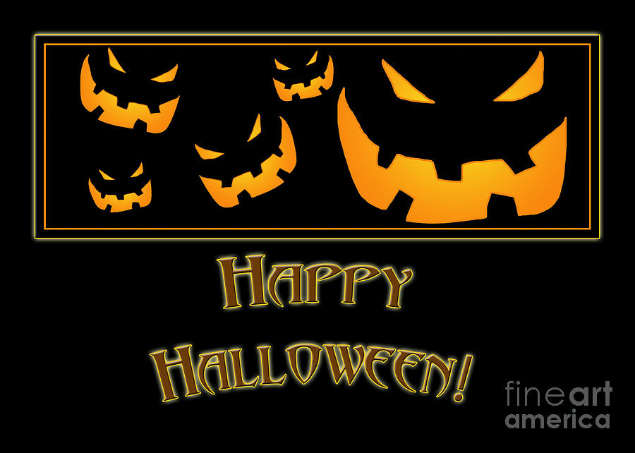 Happy Halloween Pumpkins Digital Art by Melissa A Benson