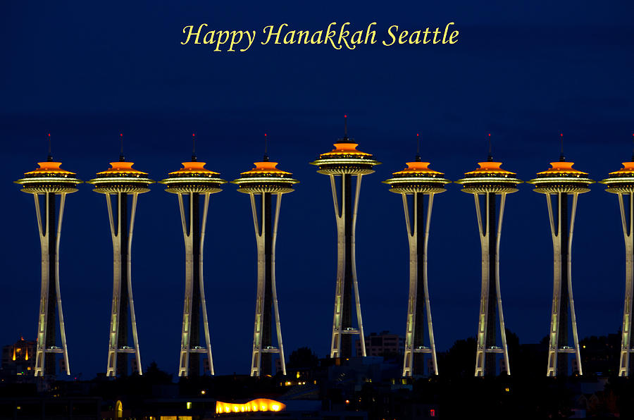 Seattle Photograph - Happy Hanakkah Seattle by Tikvahs Hope