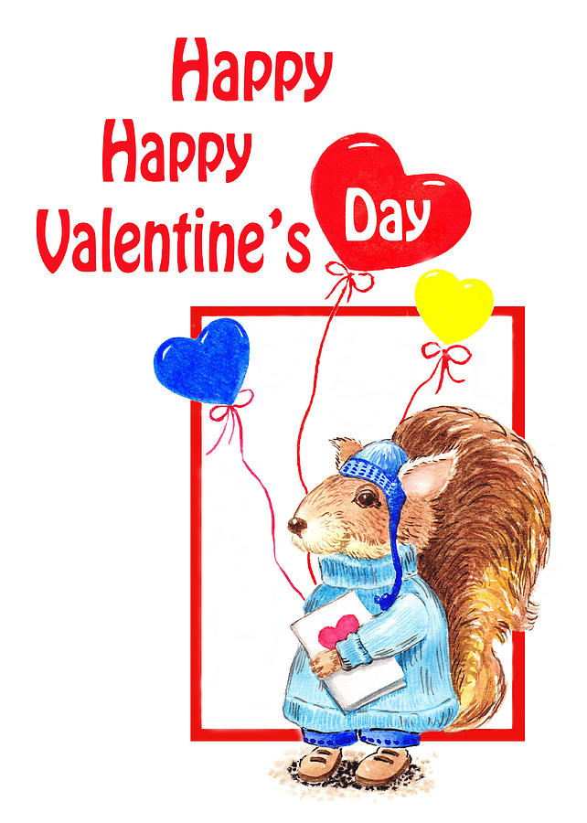 Happy Happy Valentines Day Painting by Irina Sztukowski