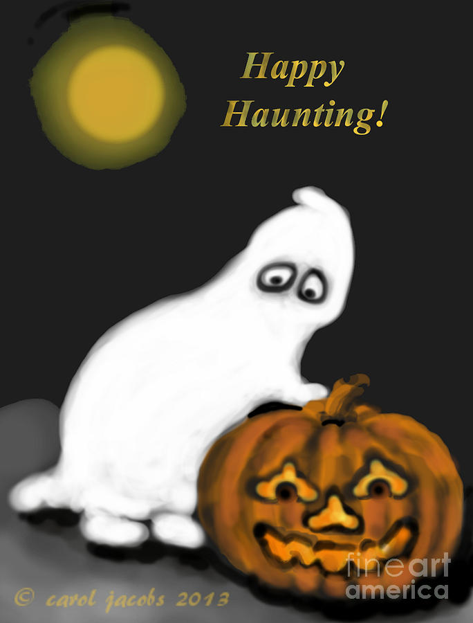 Happy Haunting Painting by Carol Jacobs
