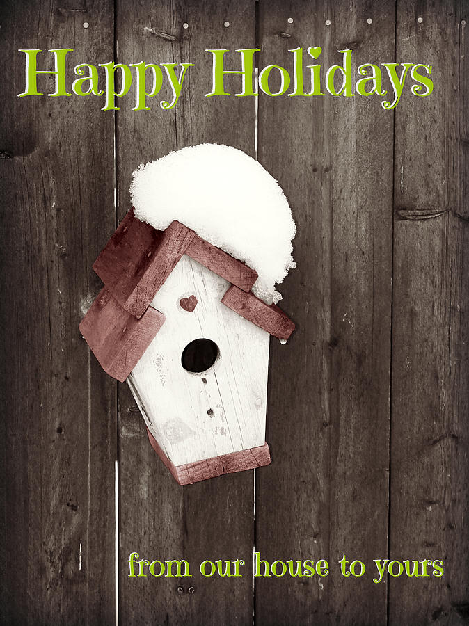 Happy Holidays Birdhouse Photograph by Dark Whimsy