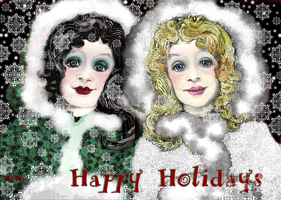 Rose Digital Art - Happy Holidays by Carol Jacobs