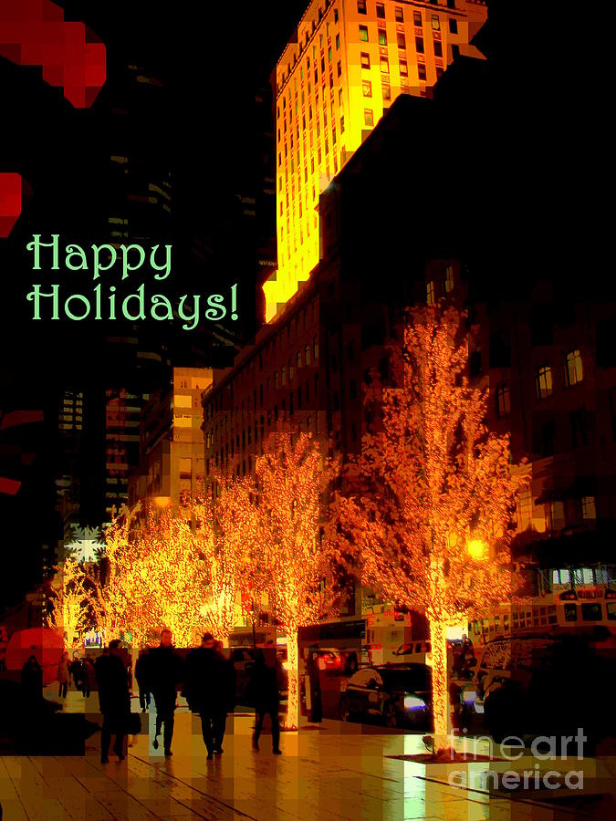 Christmas Photograph - Happy Holidays - Christmas in New York - Trees and Star by Miriam Danar