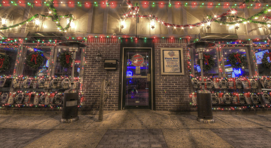 Christmas Photograph - Happy Holidays from Bourbon Street Saloon by Shelley Neff