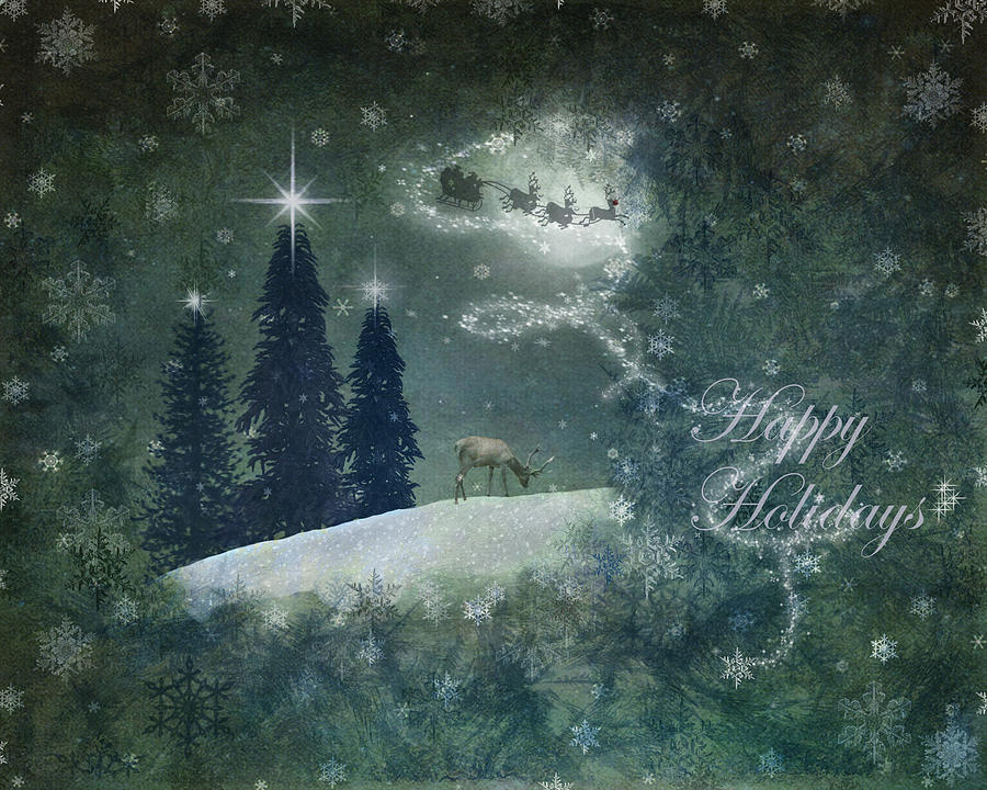 Christmas Digital Art - Happy Holidays by Marie Gale