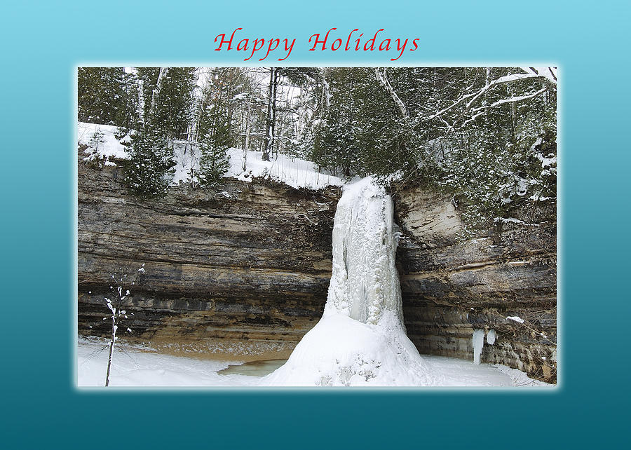 Happy Holidays Munising Falls Photograph by Michael Peychich