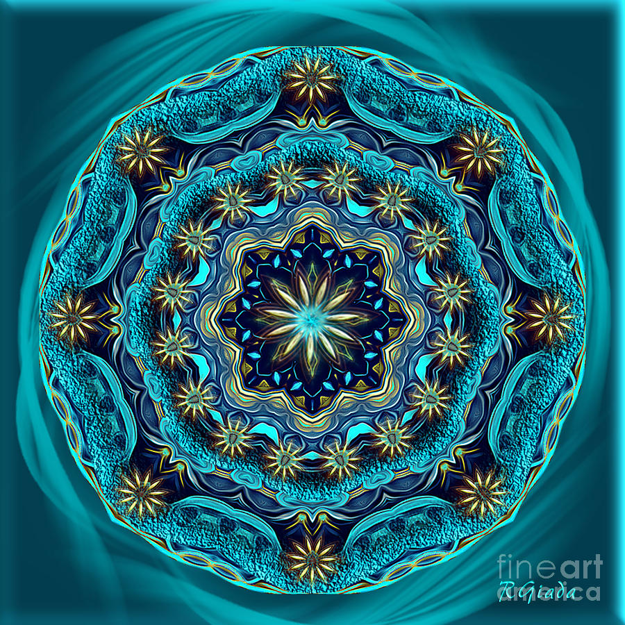Happy Mandala Blessings of Sun - mandala art by Giada Rossi Digital Art by Giada Rossi