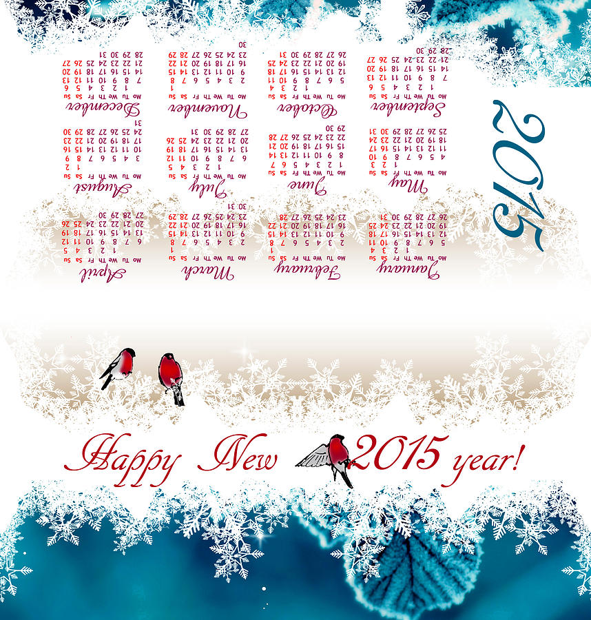 Happy New Year Card Calendar 15 Digital Art By Irina Effa