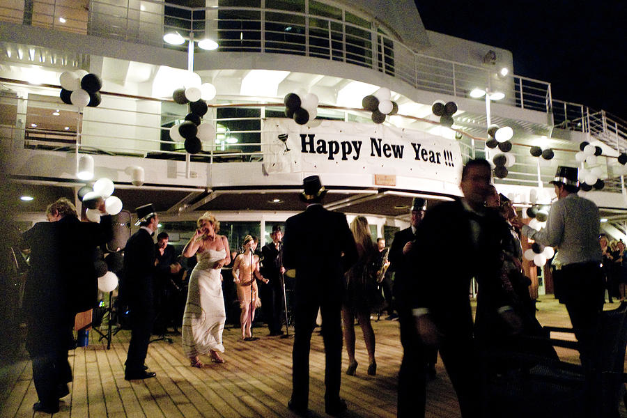 Happy New Year Cruise Ship Style Digital Art by Susan Stone