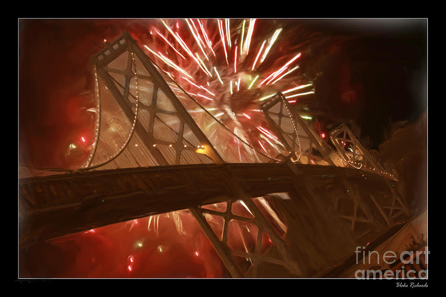 Happy New Year San Francisco Bay Bridge Photograph by Blake Richards