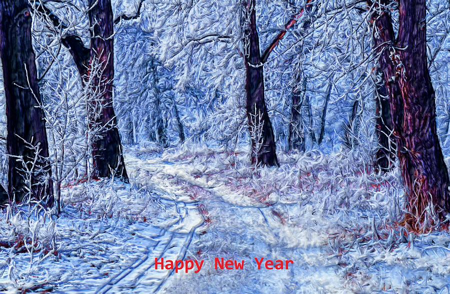 Happy New Year Winter Painting by Bruce Nutting