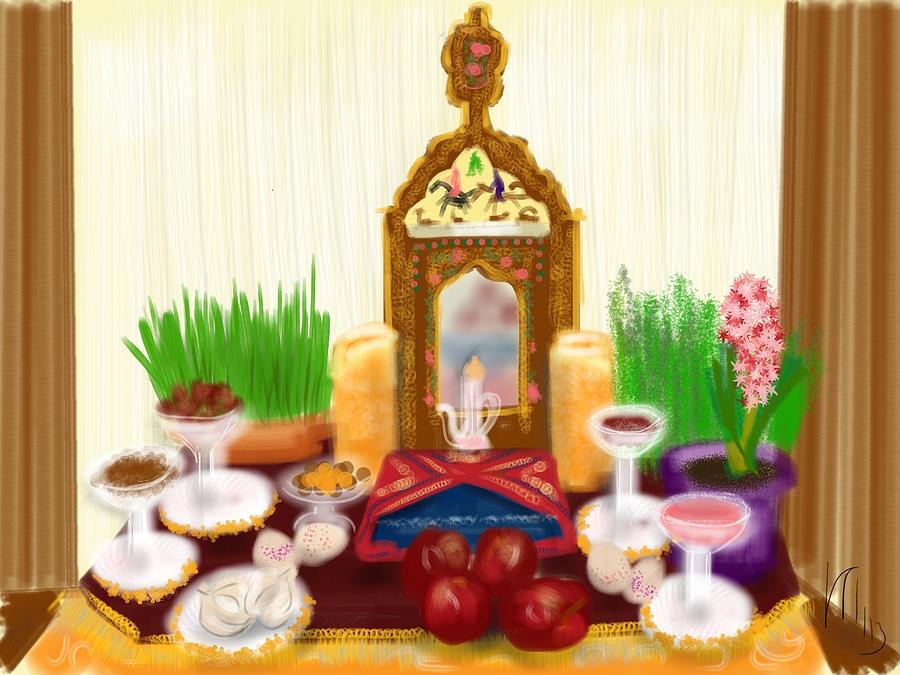 Happy Nowruz Painting by Lois Ivancin Tavaf