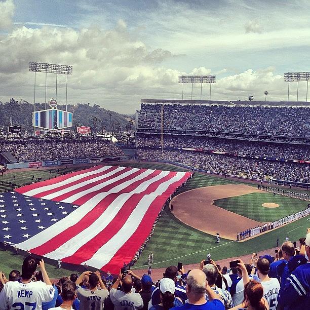 Baseball Photograph - Happy #openingdayla! Lets Go Dodgers! by Andres Cruz