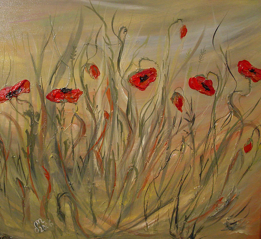 Happy Poppies Painting by Dorothy Maier