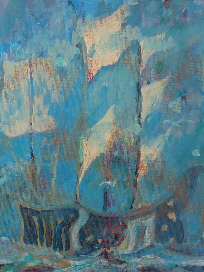 Blues Painting - Happy Sails by Norma Malerich