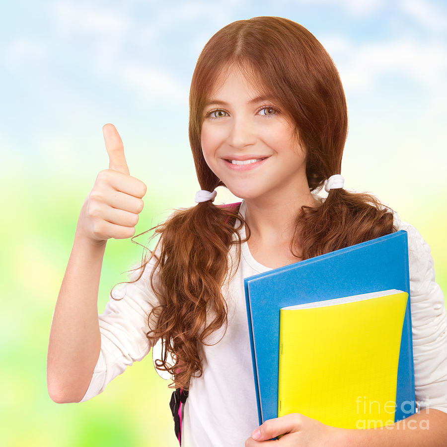 Happy Schoolgirl Outdoors Photograph By Anna Om Fine Art America