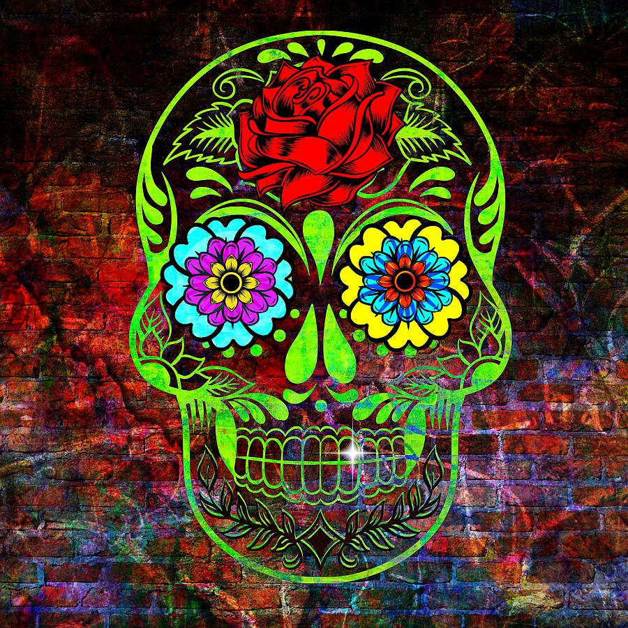 Happy Skull Digital Art by Lilia D