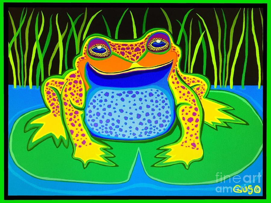 Happy Spotted Frog Painting by Nick Gustafson