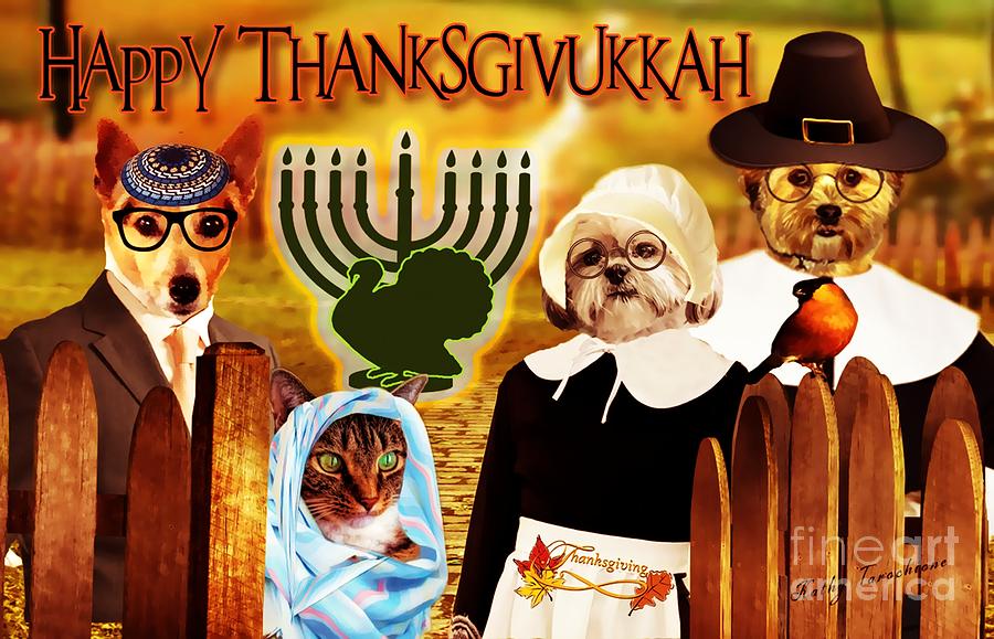 Happy Thanksgivukkah -5 Digital Art by Kathy Tarochione