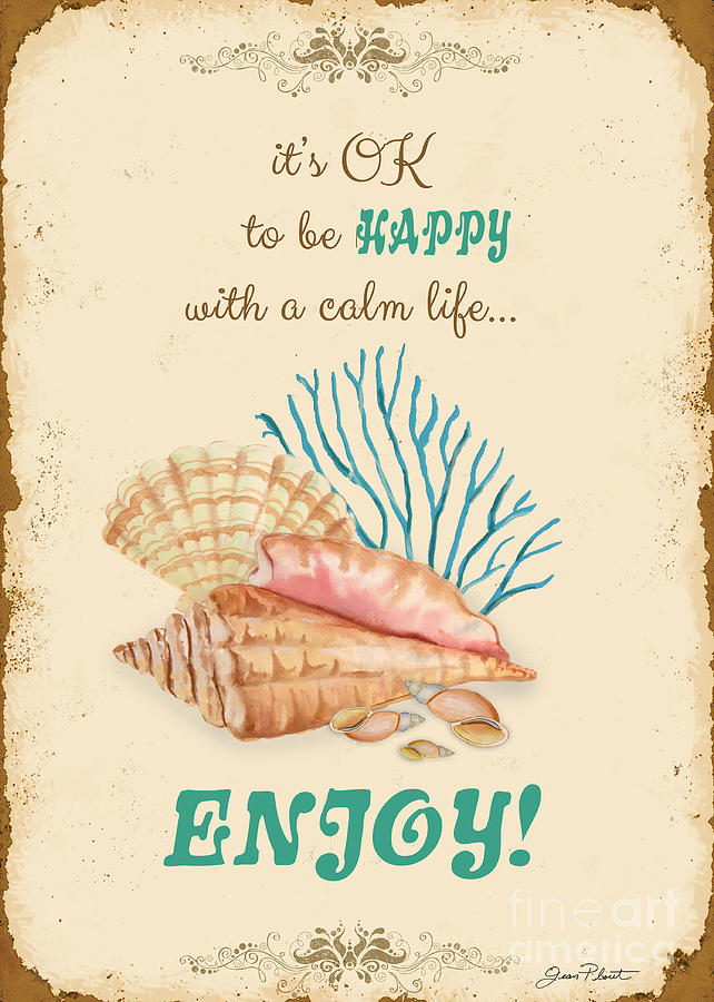 Happy to be Calm Typography Digital Art by Jean Plout