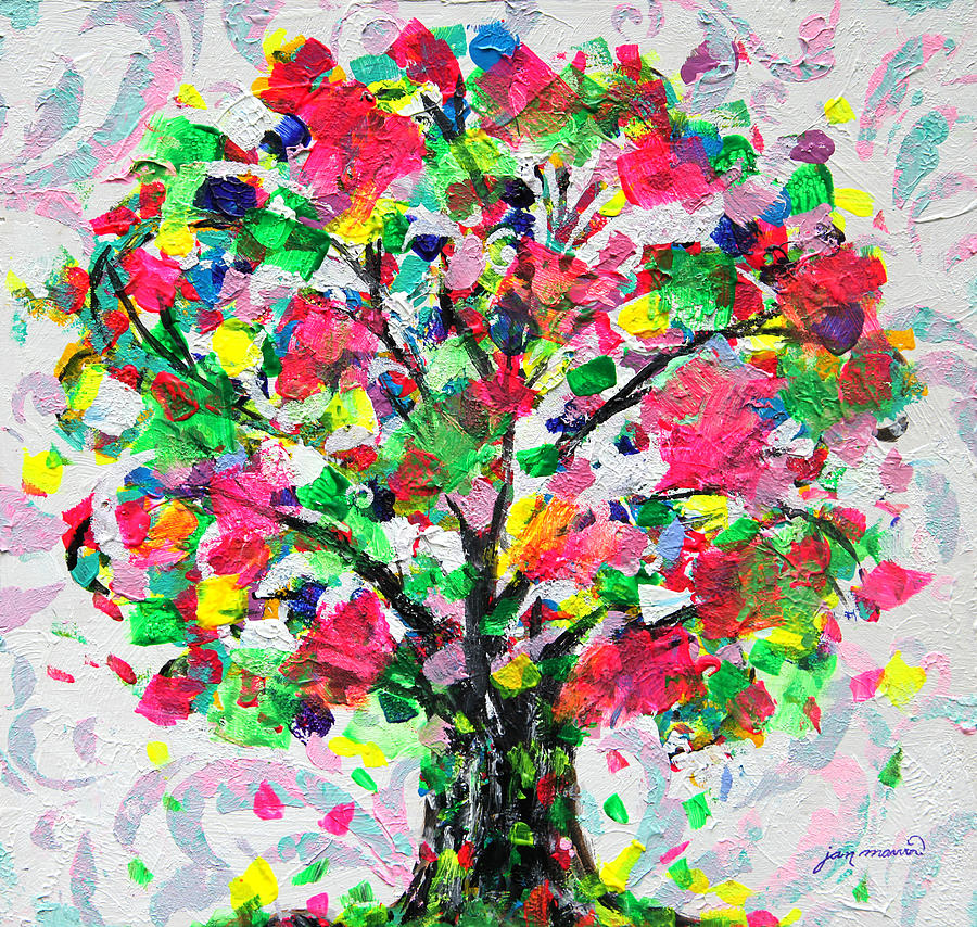 Happy Tree by Jan Marvin Painting by Jan Marvin