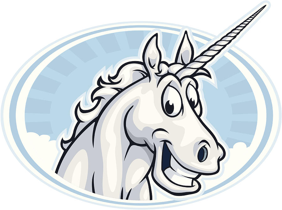 Happy Unicorn Mascot Drawing by Davidnay