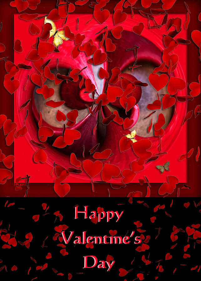 Happy Valentines Day Card Mixed Media by Paula Ayers