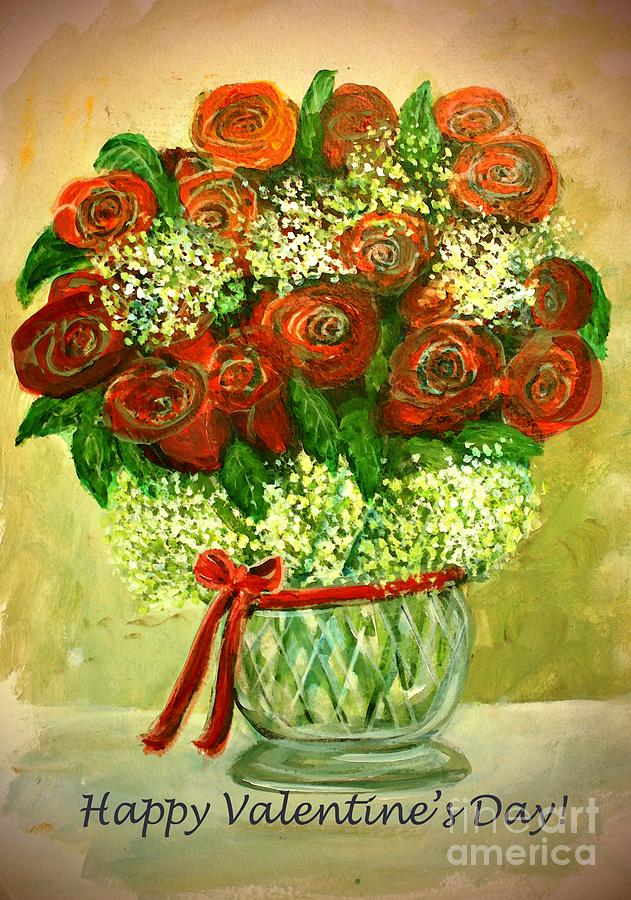 Happy Valentines Day Painting by Rita Brown
