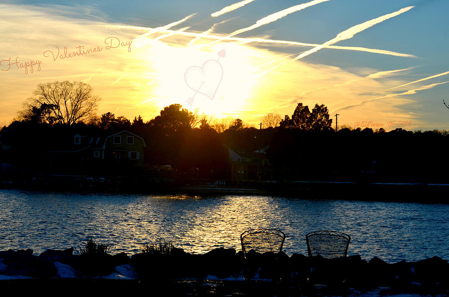 Sunset Photograph - Happy Valentines Day by Sheila Noren