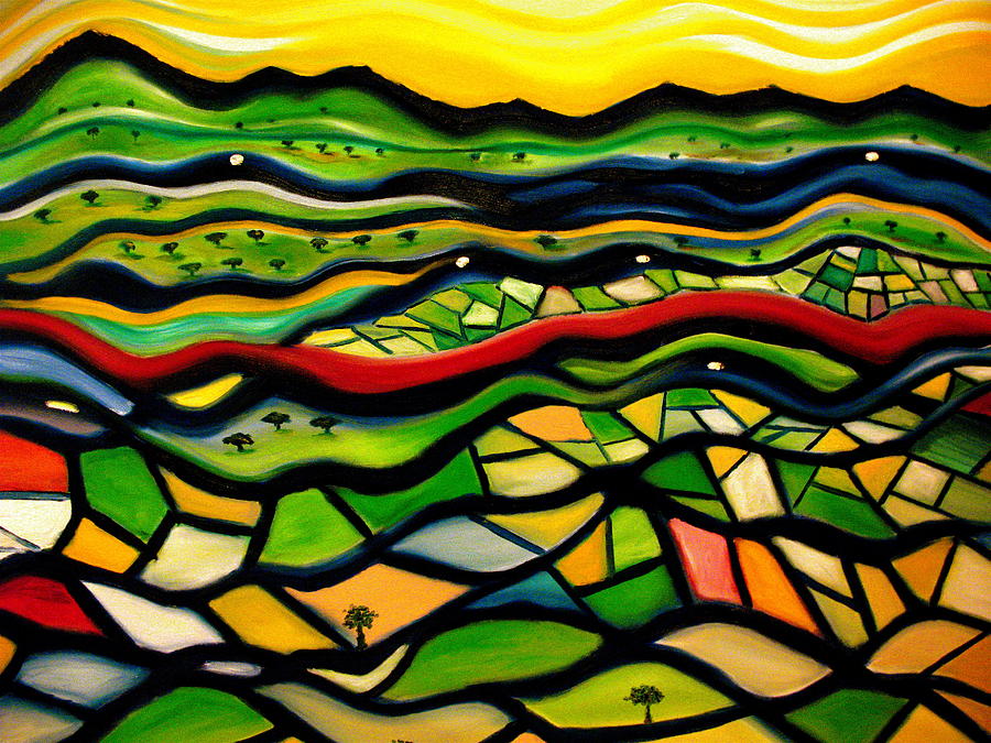 Abstract Painting - Happy Valley by Frank B Shaner